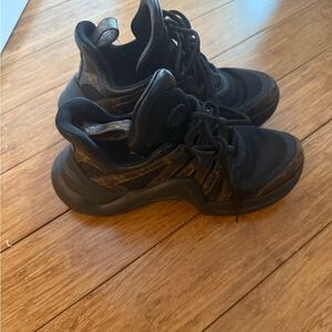 Louis Vuitton Monogram Black and Brown Sneakers